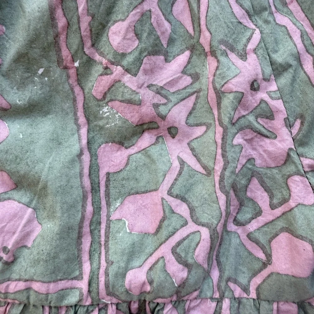 Cleobella SHORTS handmade process ruffle elastic belted Green Pink Floral S /‎ M